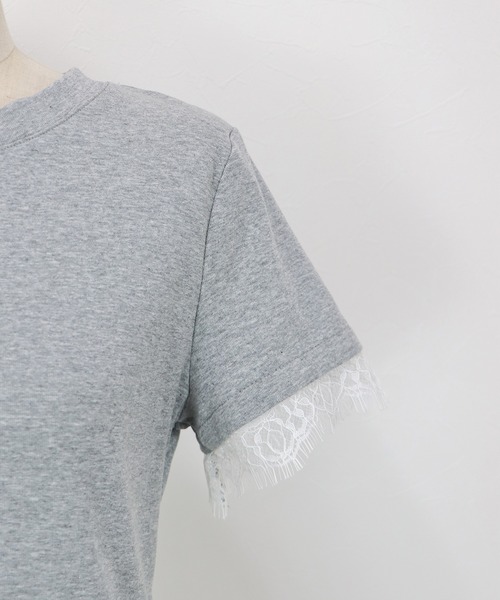 BLUEEAST(ブルーイースト)の「レースドッキングTシャツ(Tシャツ/カットソー・レディース・ブラック/グレー/ホワイト・MEDIUM)」の19枚目の写真