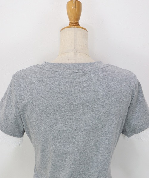 BLUEEAST(ブルーイースト)の「レースドッキングTシャツ(Tシャツ/カットソー・レディース・ブラック/グレー/ホワイト・MEDIUM)」の18枚目の写真