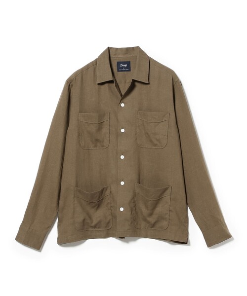BEAMS F（ビームスエフ）の「Drake’s / リネン 4ポケット キャンプシャツ ジャケット（その他アウター・メンズ・オリーブ・SMALL/MEDIUM/LARGE）」の2枚目の写真