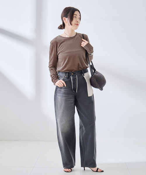 journal standard L'essage(ジャーナルスタンダードレサージュ)の「《追加》ベロアロングスリーブプルオーバー(Tシャツ/カットソー・レディース・アイボリー/ブラウン/ネイビー・FREE)」の5枚目の写真