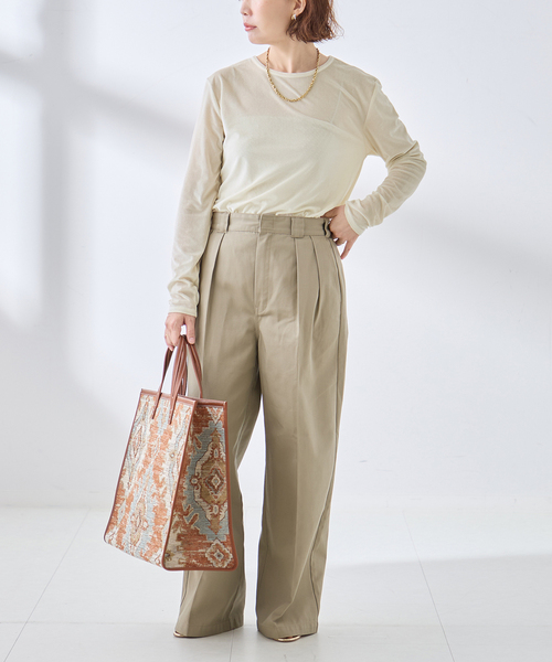 journal standard L'essage(ジャーナルスタンダードレサージュ)の「《追加》ベロアロングスリーブプルオーバー(Tシャツ/カットソー・レディース・アイボリー/ブラウン/ネイビー・FREE)」の10枚目の写真