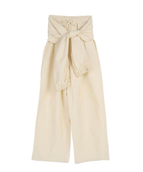 :ETHROF(イーサオブ)の「2WAY WAIST-WRAP WIDE PANTS(その他パンツ・レディース・アイボリー/ブラック/ブラウン・MEDIUM)」の4枚目の写真