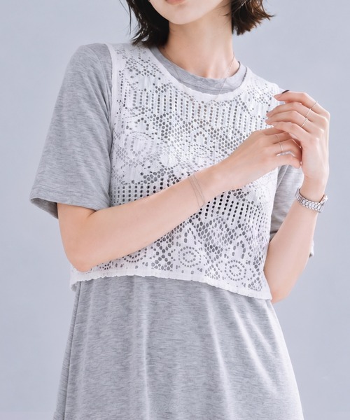by LEGNA(バイレグナ)の「クロシェレーストップスノースリーブタイプ(Tシャツ/カットソー・レディース・ホワイト/ブラック・MEDIUM/LARGE)」の12枚目の写真