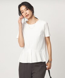 スムース イレヘム ペプラム カットソー 接触冷感