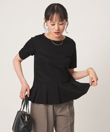 スムース イレヘム ペプラム カットソー 接触冷感
