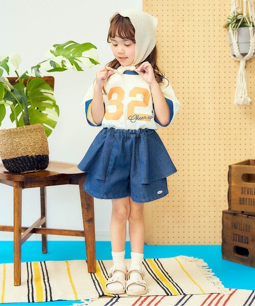 apres les cours（アプレレクール）の「【リンク】サイドフレアショートパンツ（その他パンツ・キッズ・グレー/ブルー/その他3・120/80/140/130/110/100/90）」の4枚目の写真
