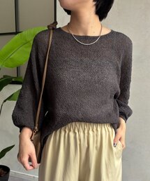 Jena espace merveilleux | ペーパーヤーン7分袖ニット(ニット/セーター)
