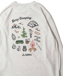 【GERRY】ワンポイント刺繍&バックプリントロングスリーブクルーネックTシャツ