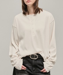 【Alfred Alex】Military Ribbed Henley T-Shirt / テレコリブ ヘンリーネック長袖Tシャツ