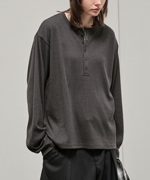 【Alfred Alex】Military Ribbed Henley T-Shirt / テレコリブ ヘンリーネック長袖Tシャツ