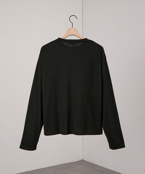 Alfred Alex(アルフレッドアレックス)の「【Alfred Alex】Military Ribbed Henley T-Shirt / テレコリブ ヘンリーネック長袖Tシャツ(Tシャツ/カットソー・メンズ・チャコール/オフホワイト/ブラック/杢グレー/ダークブラウン系/ダークネイビー/レッド・M/L)」の19枚目の写真