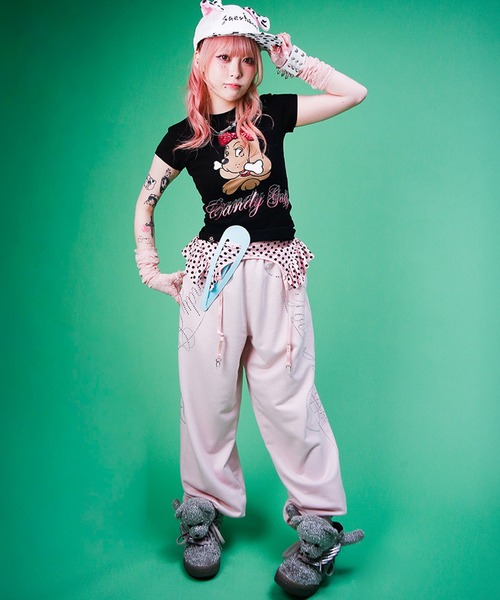 GALFY(ガルフィー)の「【GALFY/ガルフィー】キラピカラブリィTee(Tシャツ/カットソー・レディース・ホワイト/ブラック/ピンク・S/M)」の13枚目の写真