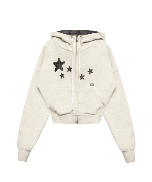 MIRECO（ミレコ）の「CONTRAST PATCH ZIP-UP OATMEAL（パーカー・レディース・その他・FREE）」の4枚目の写真