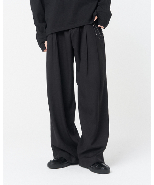MISEKISEOUL MEN(ミセキソウルメンズ)の「Two tuck wide pants BLACK(その他パンツ・メンズ・その他・3)」の1枚目の写真