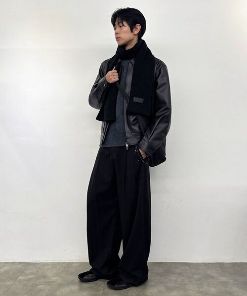 MISEKISEOUL MEN(ミセキソウルメンズ)の「Two tuck wide pants BLACK(その他パンツ・メンズ・その他・3)」の6枚目の写真