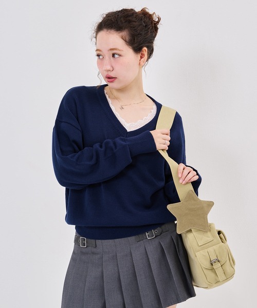 TINA:JOJUN(ティーナジョジュン)の「星付き ショルダー バッグ TINA:JOJUN(ショルダーバッグ・レディース・ブラウン/オリーブ・フリー)」の6枚目の写真