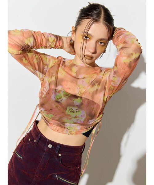 MURUA（ムルーア）の「【TONDABAYASHI RANコラボ】シアートップス（Tシャツ/カットソー・レディース・オレンジ/ピンク・FREE）」の13枚目の写真