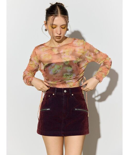 MURUA（ムルーア）の「【TONDABAYASHI RANコラボ】シアートップス（Tシャツ/カットソー・レディース・オレンジ/ピンク・FREE）」の15枚目の写真