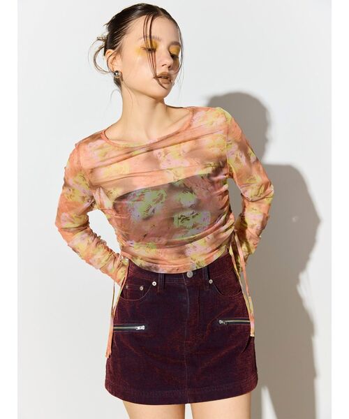 MURUA（ムルーア）の「【TONDABAYASHI RANコラボ】シアートップス（Tシャツ/カットソー・レディース・オレンジ/ピンク・FREE）」の17枚目の写真