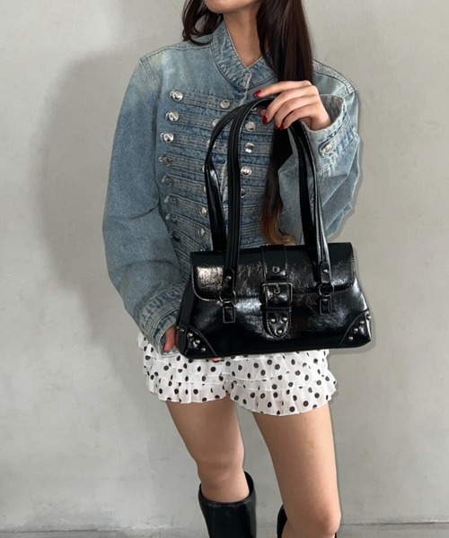 Bamm(バム)の「スタッズベルトデザインショルダーバッグ(ショルダーバッグ・レディース・ブラック/ブラウン/レッド/アイボリー・FREE)」の12枚目の写真