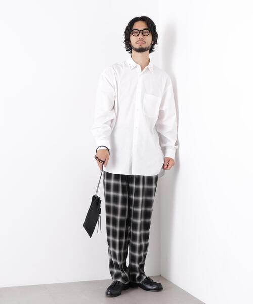 NANO universe(ナノユニバース)の「「ASSEMBLANC」 レーヨンオンブレーワイドトラウザー(セットアップ可)(その他パンツ・メンズ・その他1・M/L)」の7枚目の写真