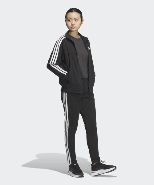 adidas(アディダス)の「スリーストライプス ルーズフィット ダブルニット トラックトップ / ジャージ / アディダス adidas(ジャージ・レディース・ブラック・X-SMALL/X-LARGE/SMALL/MEDIUM/LARGE/XX-LARGE)」の3枚目の写真