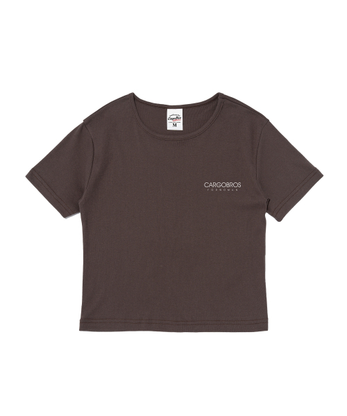 CARGOBROS FOR WOMAN(カーゴブロスフォーウィメン)の「エッセンシャルロゴショート半袖Tシャツ(ブラウン)(Tシャツ/カットソー・レディース・その他・FREE)」の1枚目の写真