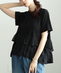 Sawa a la mode（サワアラモード）の「異素材ドットティアードカットソー（Tシャツ/カットソー）」