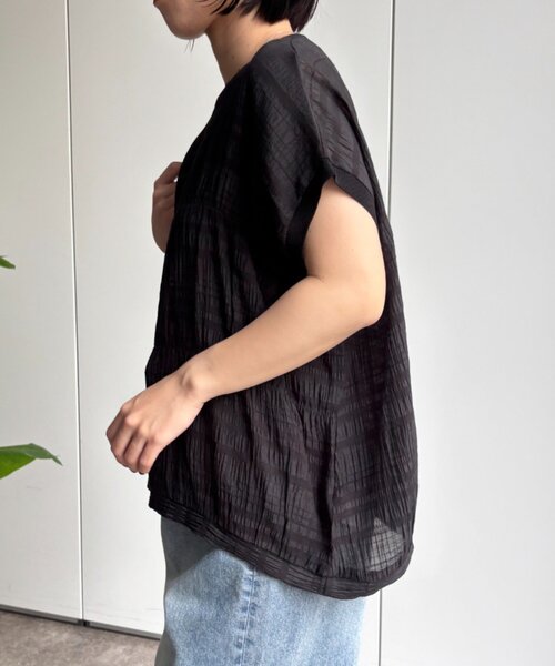 Jena espace merveilleux（ジェナ　エスパスメルヴェイユ）の「シャーリングブラウス（シャツ/ブラウス・レディース・グリーン/ベージュ/ブラック・FREE）」の8枚目の写真