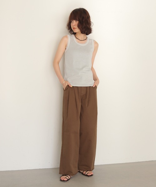 cheriella(シェリエラ)の「【cheriella】グリッターリブタンクトップ GLITTER RIB TANK TOP(Tシャツ/カットソー・レディース・グレー/オフホワイト/ライム・FREE)」の8枚目の写真
