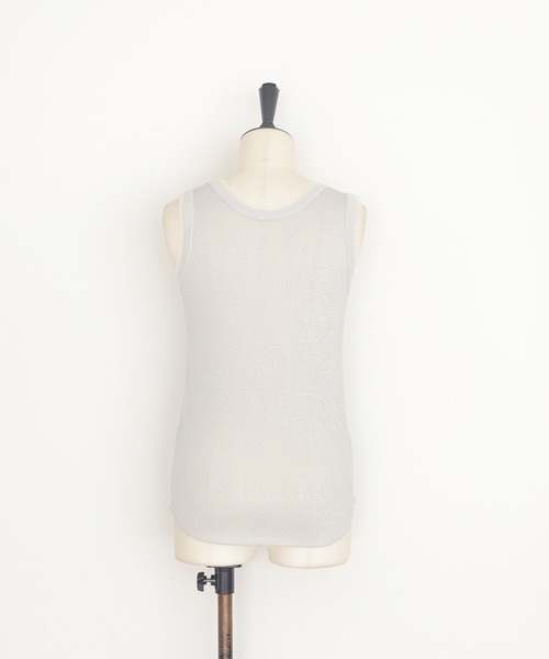 cheriella(シェリエラ)の「【cheriella】グリッターリブタンクトップ GLITTER RIB TANK TOP(Tシャツ/カットソー・レディース・グレー/オフホワイト/ライム・FREE)」の5枚目の写真