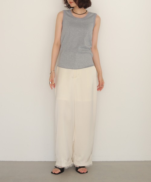 cheriella(シェリエラ)の「【cheriella】グリッターリブタンクトップ GLITTER RIB TANK TOP(Tシャツ/カットソー・レディース・グレー/オフホワイト/ライム・FREE)」の18枚目の写真