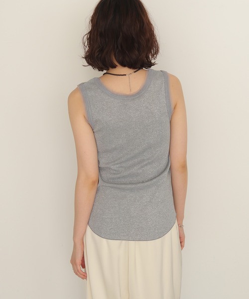 cheriella(シェリエラ)の「【cheriella】グリッターリブタンクトップ GLITTER RIB TANK TOP(Tシャツ/カットソー・レディース・グレー/オフホワイト/ライム・FREE)」の17枚目の写真