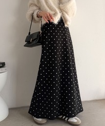 classicalelf（クラシカルエルフ）の「「甘すぎない」が、ちょうどいい。ダブルジャガードニットスカート (ロング・ドットあり)（スカート）」