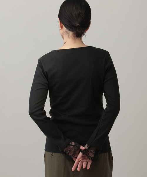 A part by（アパートバイ）の「カットリブレースカーディガン（Tシャツ/カットソー・レディース・ブラック/グリーン/チャコールグレー・FREE）」の8枚目の写真