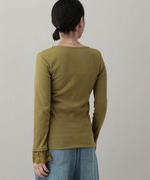 A part by（アパートバイ）の「カットリブレースカーディガン（Tシャツ/カットソー・レディース・ブラック/グリーン/チャコールグレー・FREE）」の21枚目の写真