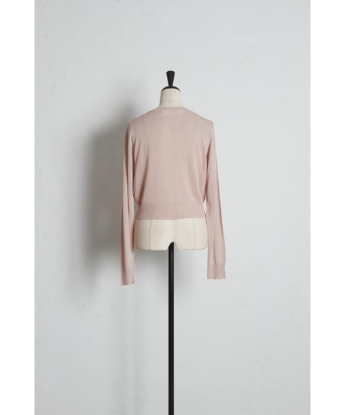 tocco closet（トッコ　クローゼット）の「ＵＶカット＆接触冷感＆花粉防止＆ハンドウォッシュ♪リボン釦シアーカーディガン（カーディガン/ボレロ・レディース・ブラック/オフホワイト/ピンクベージュ・M）」の11枚目の写真
