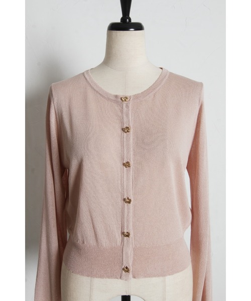 tocco closet（トッコ　クローゼット）の「ＵＶカット＆接触冷感＆花粉防止＆ハンドウォッシュ♪リボン釦シアーカーディガン（カーディガン/ボレロ・レディース・ブラック/オフホワイト/ピンクベージュ・M）」の12枚目の写真