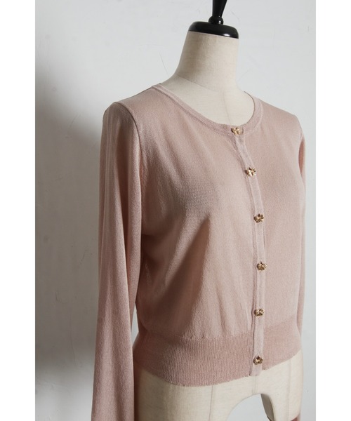 tocco closet（トッコ　クローゼット）の「ＵＶカット＆接触冷感＆花粉防止＆ハンドウォッシュ♪リボン釦シアーカーディガン（カーディガン/ボレロ・レディース・ブラック/オフホワイト/ピンクベージュ・M）」の13枚目の写真