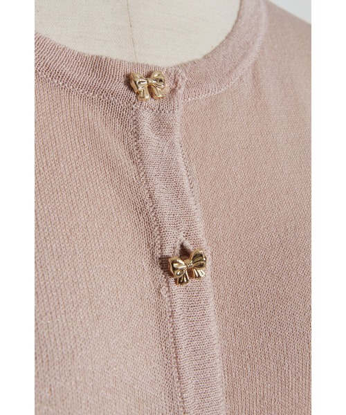 tocco closet（トッコ　クローゼット）の「ＵＶカット＆接触冷感＆花粉防止＆ハンドウォッシュ♪リボン釦シアーカーディガン（カーディガン/ボレロ・レディース・ブラック/オフホワイト/ピンクベージュ・M）」の15枚目の写真
