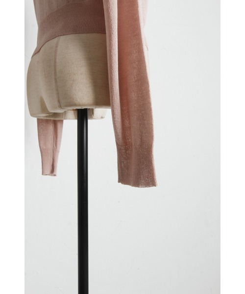 tocco closet（トッコ　クローゼット）の「ＵＶカット＆接触冷感＆花粉防止＆ハンドウォッシュ♪リボン釦シアーカーディガン（カーディガン/ボレロ・レディース・ブラック/オフホワイト/ピンクベージュ・M）」の16枚目の写真