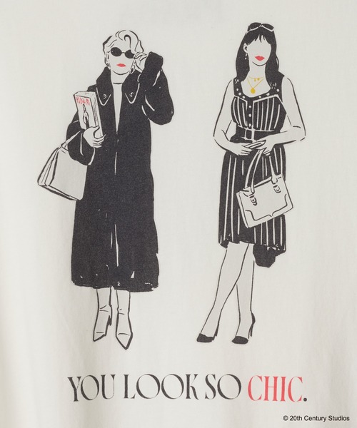 SLICK(スリック)の「【SLICK/スリック】THE DEVIL WEARS PRADA Printed T-shirt 02 / プラダを着た悪魔 ロゴプリントTシャツ / パウダー加工 / オーバーサイズ / ヴィンテージライク(Tシャツ/カットソー・メンズ・ブラック/ホワイト・3/2/1)」の16枚目の写真