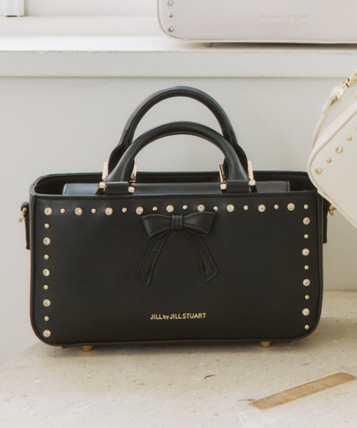 JILL by JILL STUART（ジルバイジルスチュアート）の「スタッズリボンバッグ（ショルダーバッグ・レディース・ホワイト/ブラック/ピンク・FREE）」の3枚目の写真