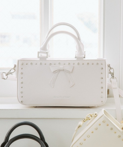 JILL by JILL STUART（ジルバイジルスチュアート）の「スタッズリボンバッグ（ショルダーバッグ・レディース・ホワイト/ブラック/ピンク・FREE）」の17枚目の写真