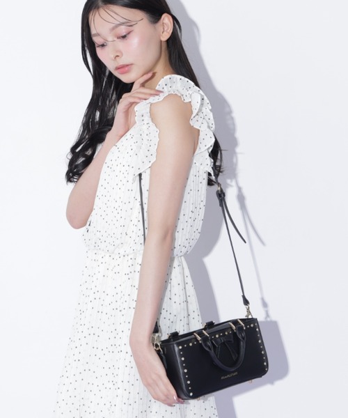 JILL by JILL STUART（ジルバイジルスチュアート）の「スタッズリボンバッグ（ショルダーバッグ・レディース・ホワイト/ブラック/ピンク・FREE）」の11枚目の写真