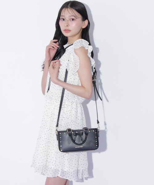 JILL by JILL STUART（ジルバイジルスチュアート）の「スタッズリボンバッグ（ショルダーバッグ・レディース・ホワイト/ブラック/ピンク・FREE）」の12枚目の写真