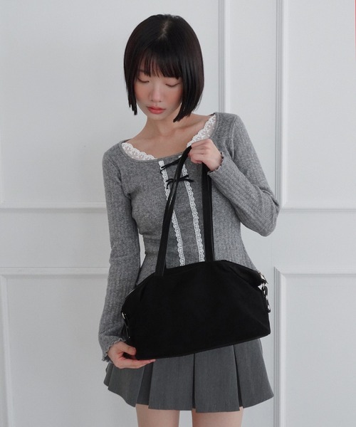 by muni:r（バイ ムニール）の「スクエア2WAYショルダーバッグ/2026 AW COLLECTION（ショルダーバッグ・レディース・ブラック/ベージュ/ブラウン/スカイブルー・FREE）」の5枚目の写真
