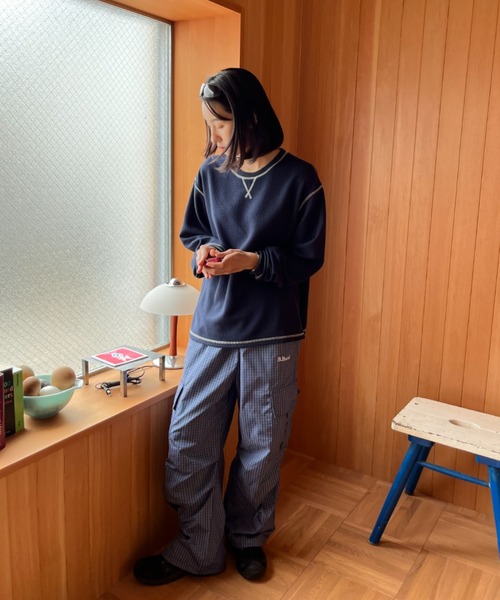 BROKEN BASE(ブロークンベース)の「Waffle Long-Sleeve Tee / ワッフルロングスリーブTee(Tシャツ/カットソー・メンズ・グリーン系/ネイビー系・LARGE/MEDIUM)」の11枚目の写真