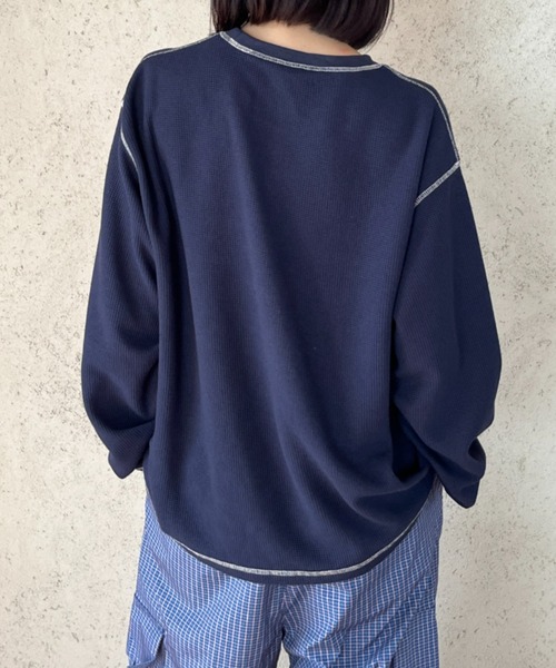 BROKEN BASE(ブロークンベース)の「Waffle Long-Sleeve Tee / ワッフルロングスリーブTee(Tシャツ/カットソー・メンズ・グリーン系/ネイビー系・LARGE/MEDIUM)」の16枚目の写真