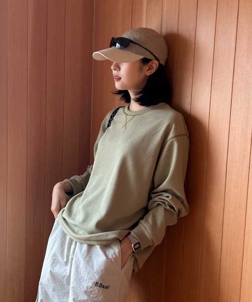 BROKEN BASE(ブロークンベース)の「Waffle Long-Sleeve Tee / ワッフルロングスリーブTee(Tシャツ/カットソー・メンズ・グリーン系/ネイビー系・LARGE/MEDIUM)」の20枚目の写真